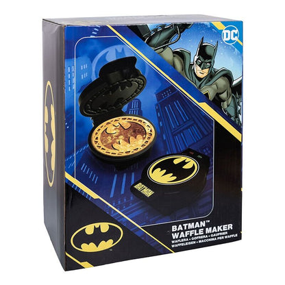 Máquina de gofres Batman negra con emblema amarillo de DC Comics - 5
