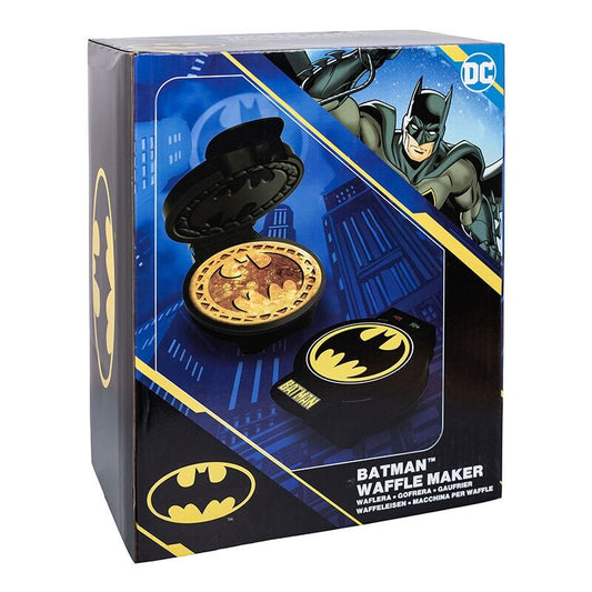 Máquina de gofres Batman negra con emblema amarillo de DC Comics - 5