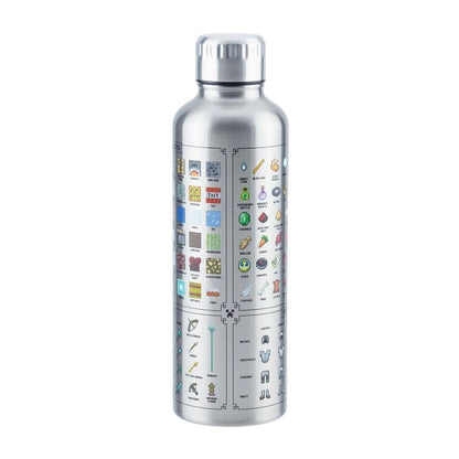Botella plateada de acero inoxidable Minecraft con iconos pixelados - 3