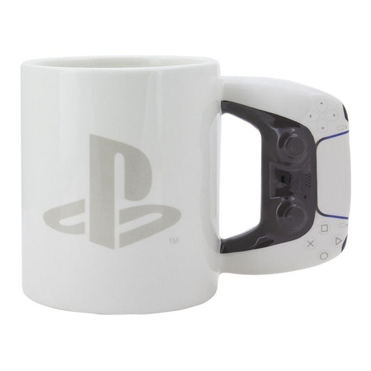 Taza 3D de cerámica blanca PlayStation PS5 con símbolos del mando - 4