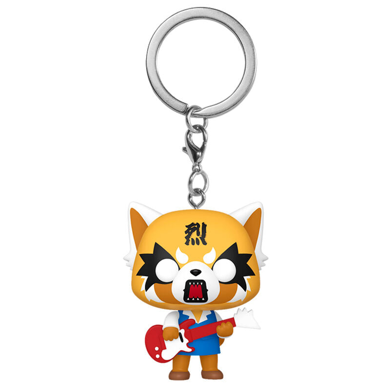 Llavero FUNKO Pocket POP! de Aggretsuko con guitarra roja y blanca