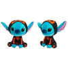 Peluche Stitch Disney con disfraz de esqueleto negro y naranja