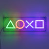 Lámpara LED horizontal con los símbolos de PlayStation iluminados en varios colores