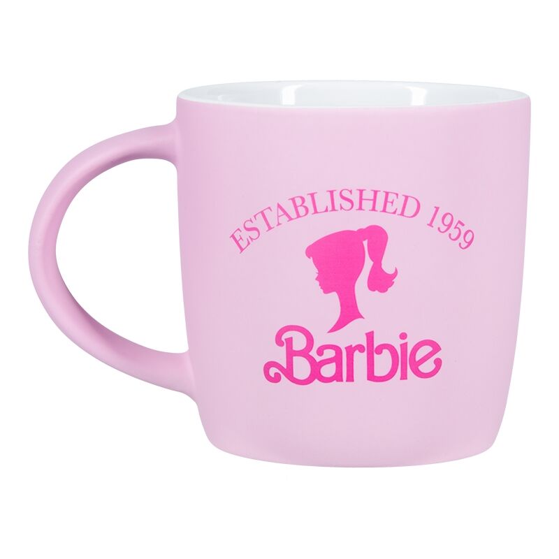Taza de cerámica rosa Barbie de 400 ml con asa