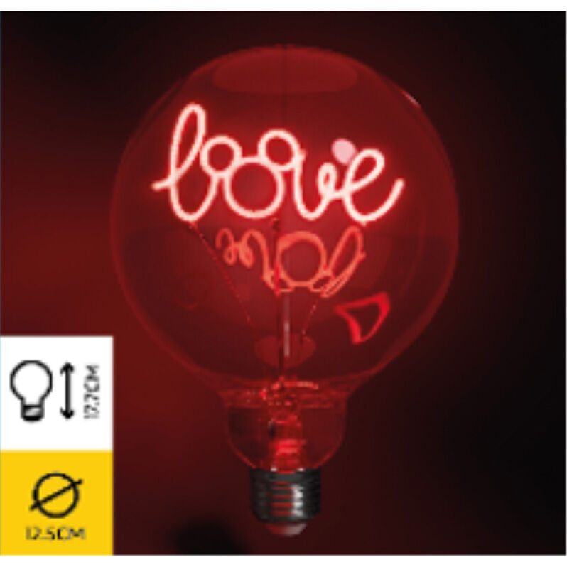 Bombilla LED Neon Mickey Disney con diseño love y casquillo E27