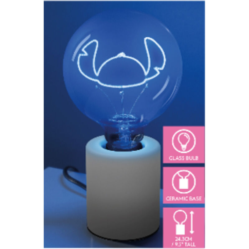 Lámpara LED Neon Stitch Disney con base blanca de cerámica - 2