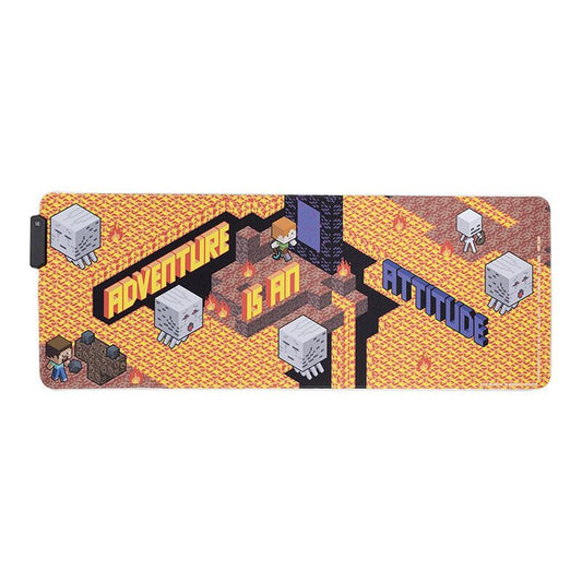 Alfombrilla gaming Minecraft de Paladone con diseño pixelado amarillo y naranja
