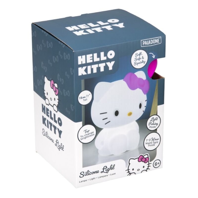 Lámpara 3D de Hello Kitty blanca con lazo rosa - 3