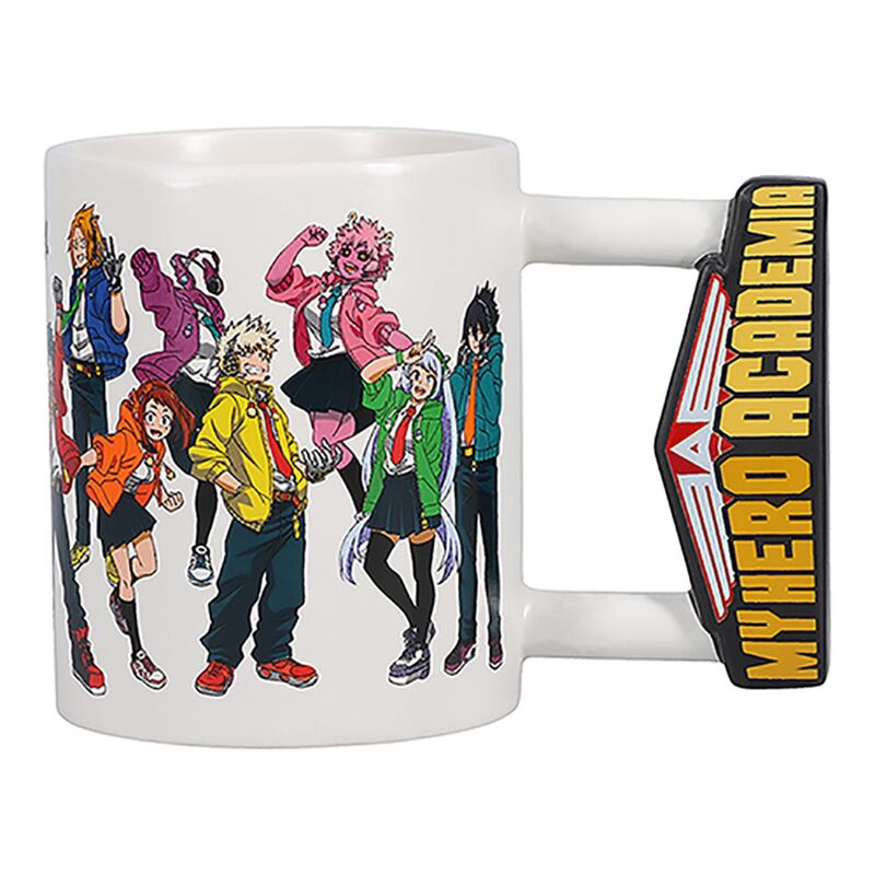 Taza de cerámica My Hero Academia con personajes y asa decorada