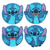 Set de cuatro posavasos de caucho con ilustraciones de Stitch Disney