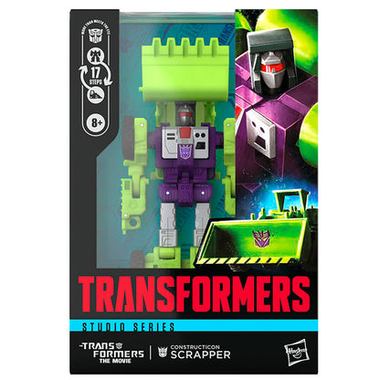 Figura Constructicon Scrapper de Transformers en modo robot, morada y verde - 5