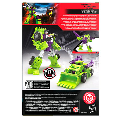 Figura Constructicon Scrapper de Transformers en modo robot, morada y verde - 6