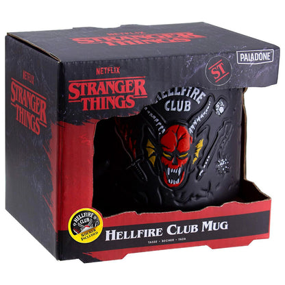 Taza negra de cerámica Stranger Things Hellfire Club con calavera multicolor - 2