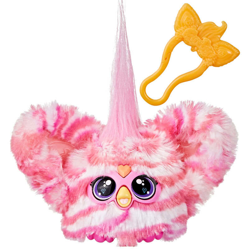 Mini Furby Bub-Lee Furblet rosa con clip de llavero