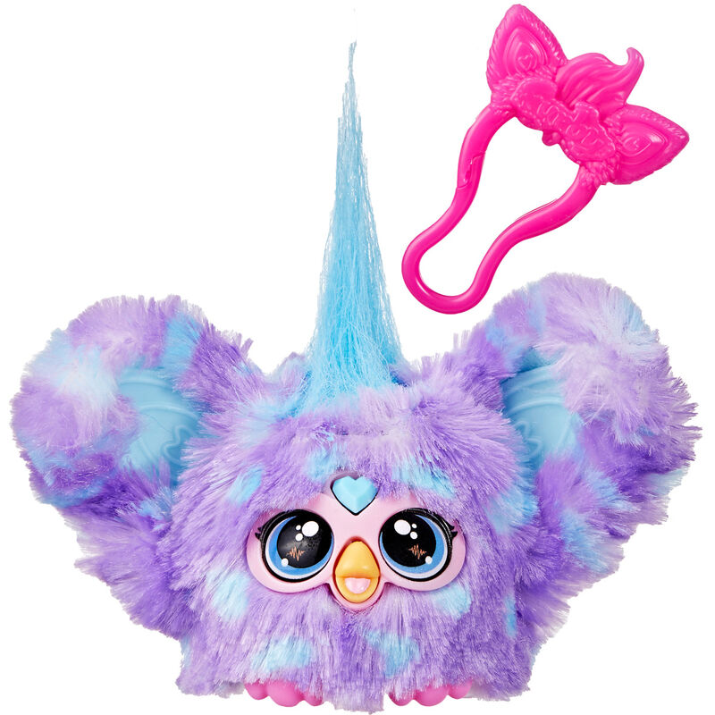 Mini Furby Groo-Vee Furblet morado y azul con gema de corazón