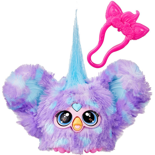 Mini Furby Groo-Vee Furblet morado y azul con gema de corazón
