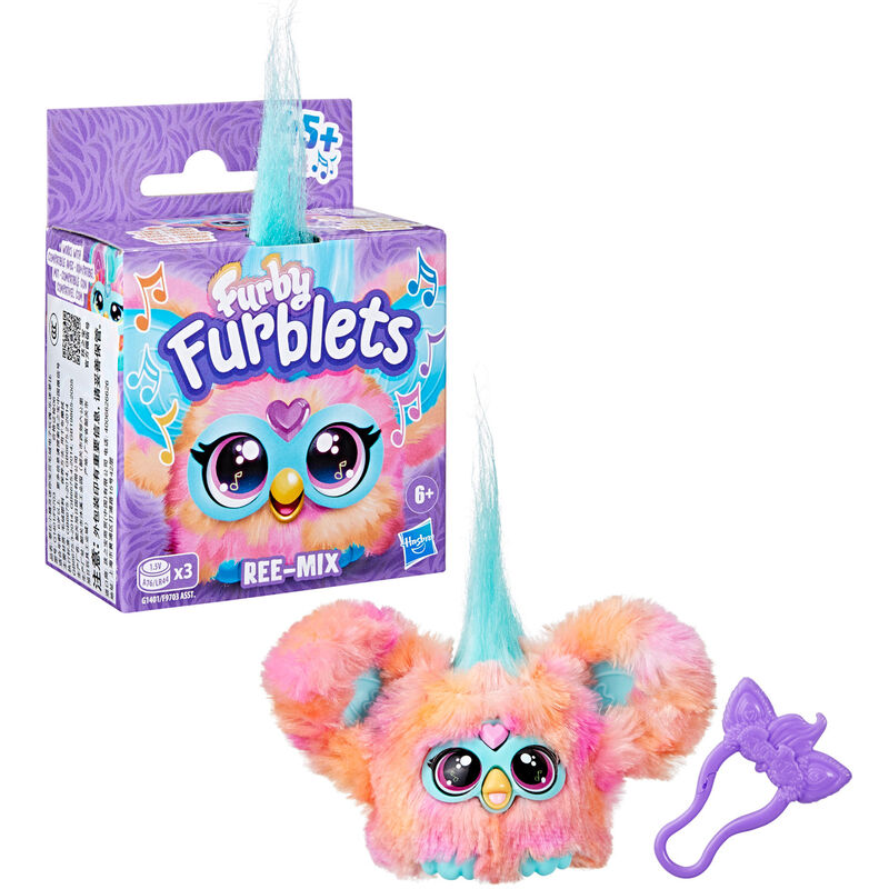 Mini Furby Ree-Mix Furblet de Hasbro en tonos rosa y turquesa - 2