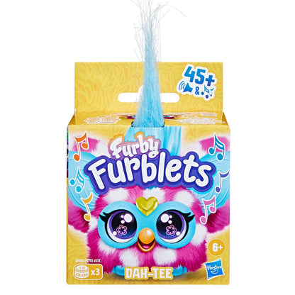 Mini Furby Dah-Tee Furblet rosa y blanco con clip verde - 3