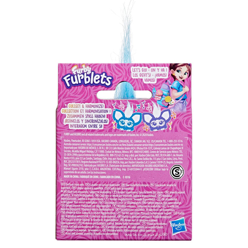 Mini Furby Groo-Vee Furblet morado y azul con gema de corazón - 3