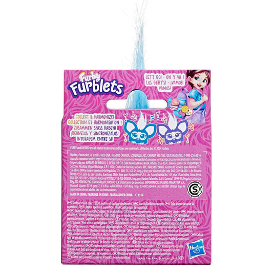 Mini Furby Groo-Vee Furblet morado y azul con gema de corazón - 3