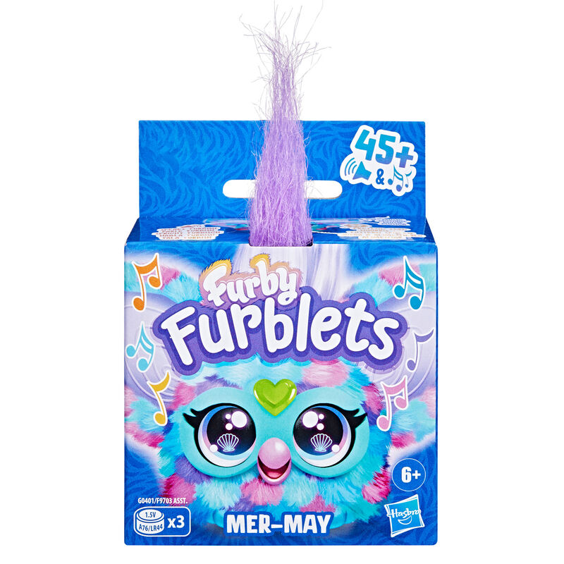 Mini Furby Mer-May Furblet multicolor con clip de criatura marina - 3