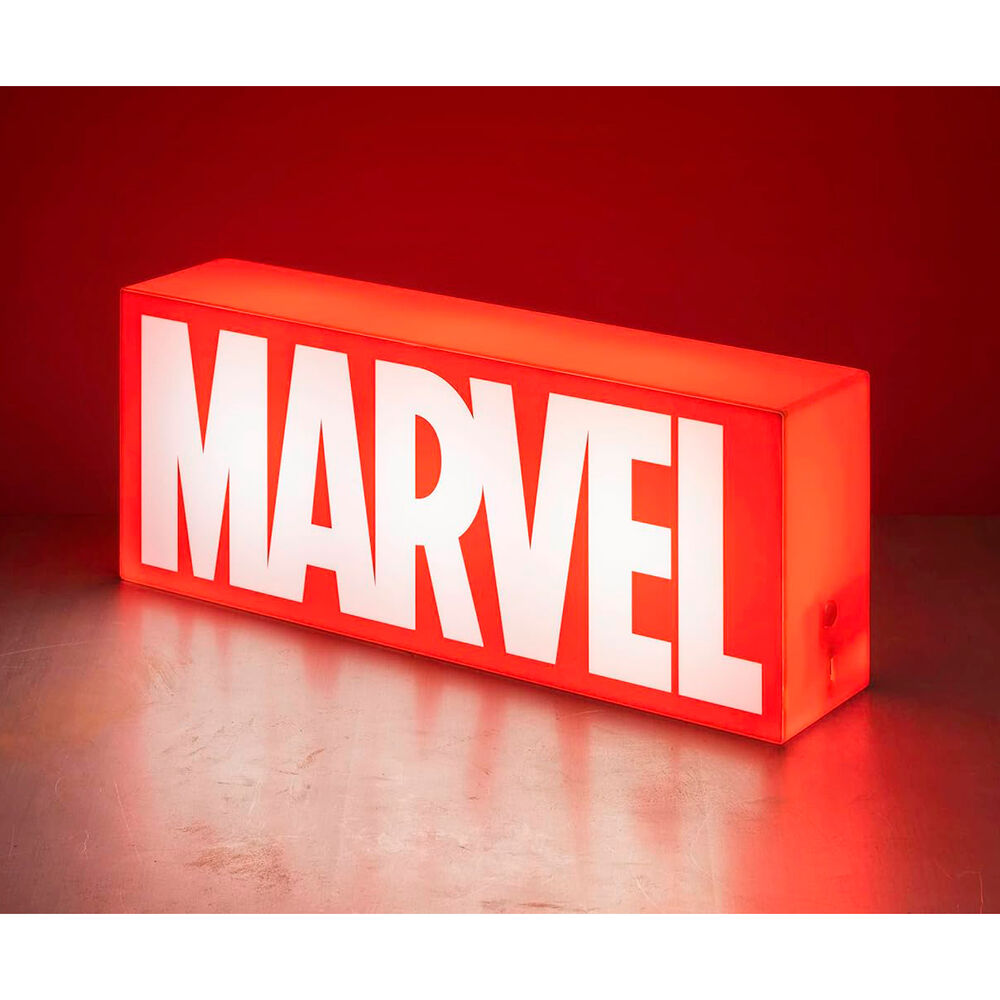 Lámpara roja con logotipo blanco de Marvel - 2