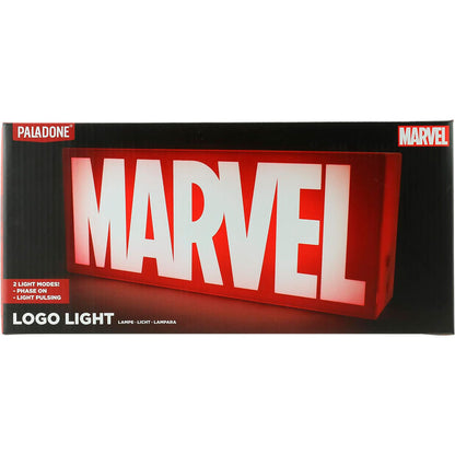 Lámpara roja con logotipo blanco de Marvel - 4