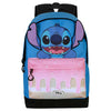 Mochila azul de Stitch Disney con bolsillo frontal rosa