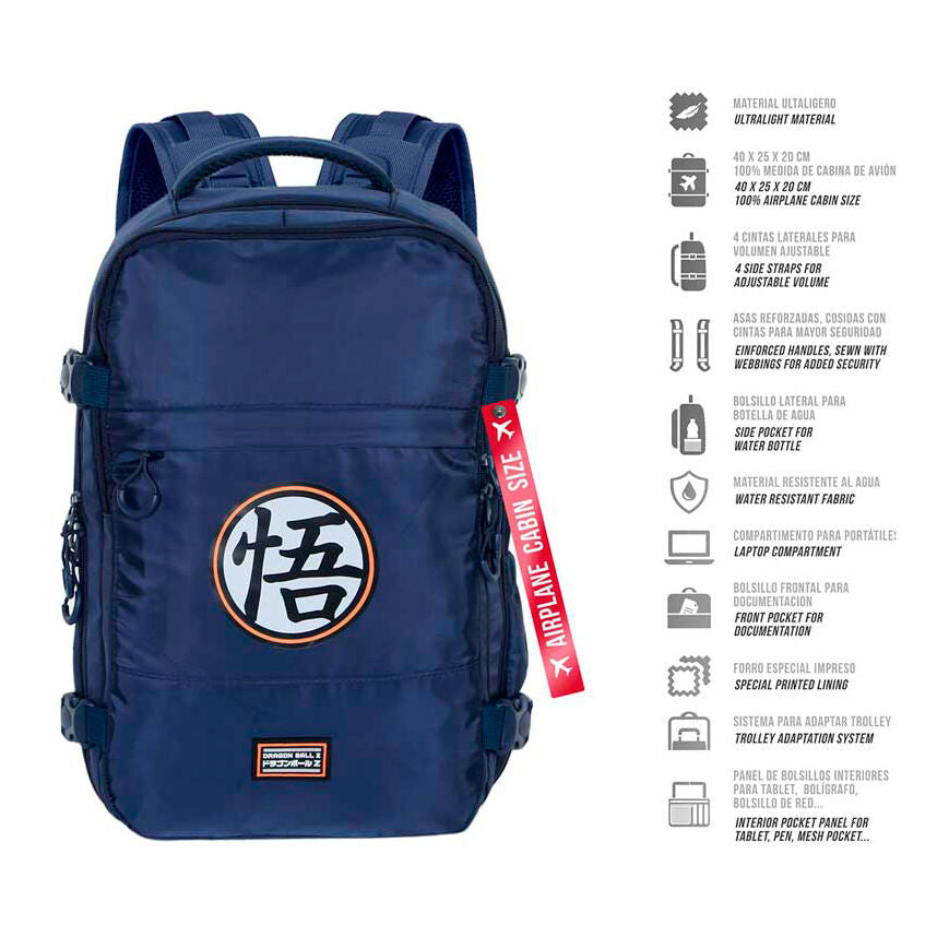 Mochila azul marino Symbol Dragon Ball Z con emblema de Goku - 3