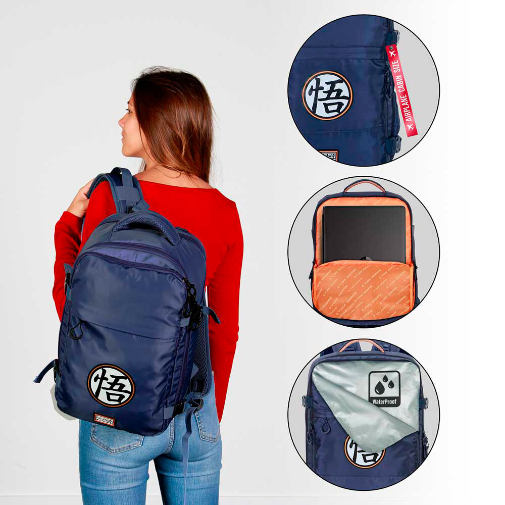 Mochila azul marino Symbol Dragon Ball Z con emblema de Goku - 4
