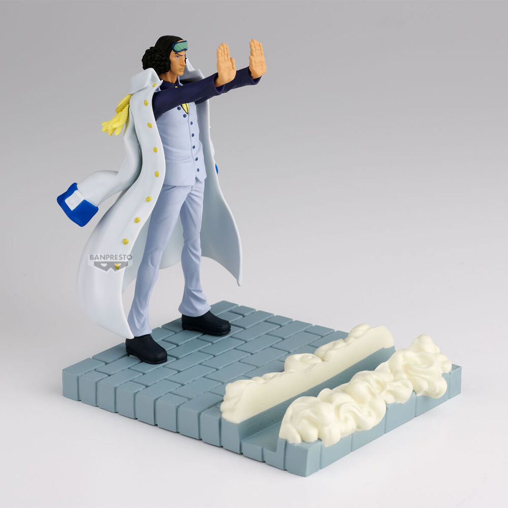 Figura Banpresto de Aokiji Kuzan de One Piece sobre una base con efectos de hielo - 2