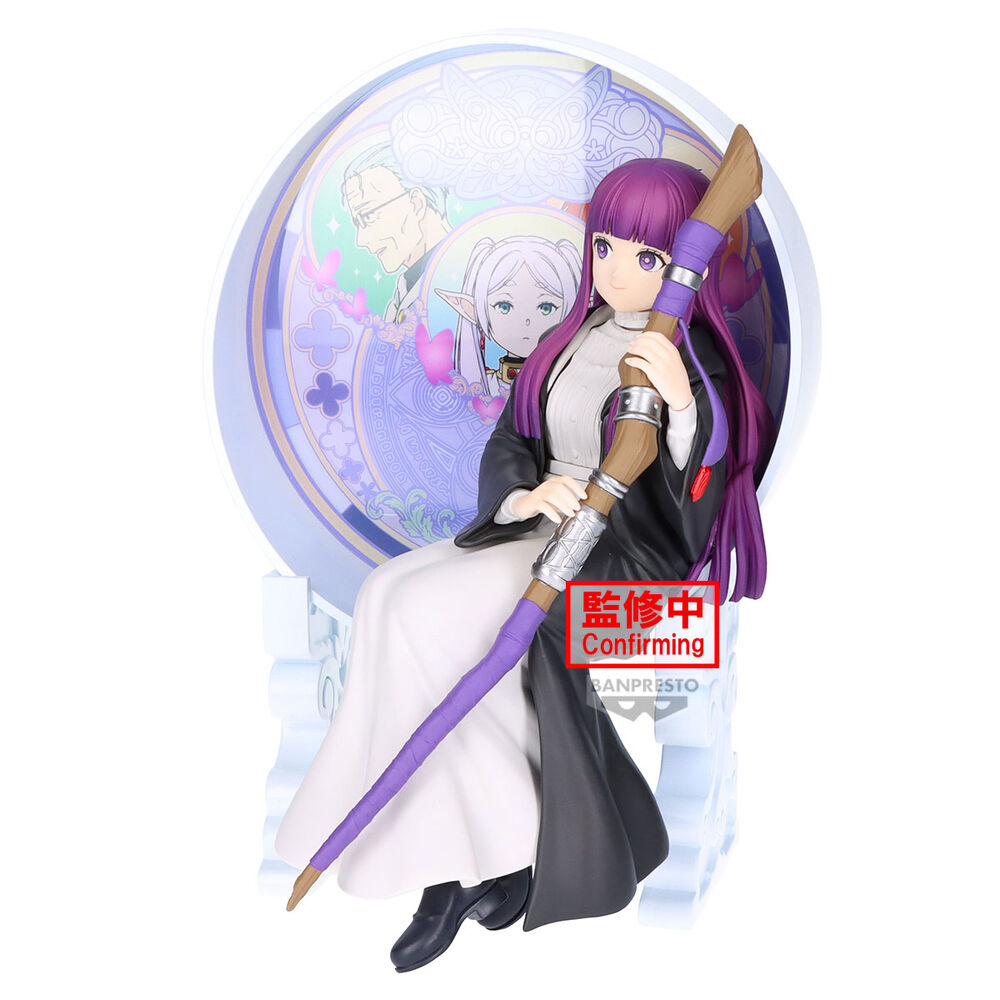 Figura de Fern de Frieren: Beyond Journey’s End con bastón y fondo ornamental - 2