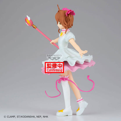 Figura de Sakura de Cardcaptor Sakura con vestido blanco y báculo rosa - 5