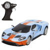 Coche teledirigido MAISTO Ford GT Heritage azul y naranja con mando