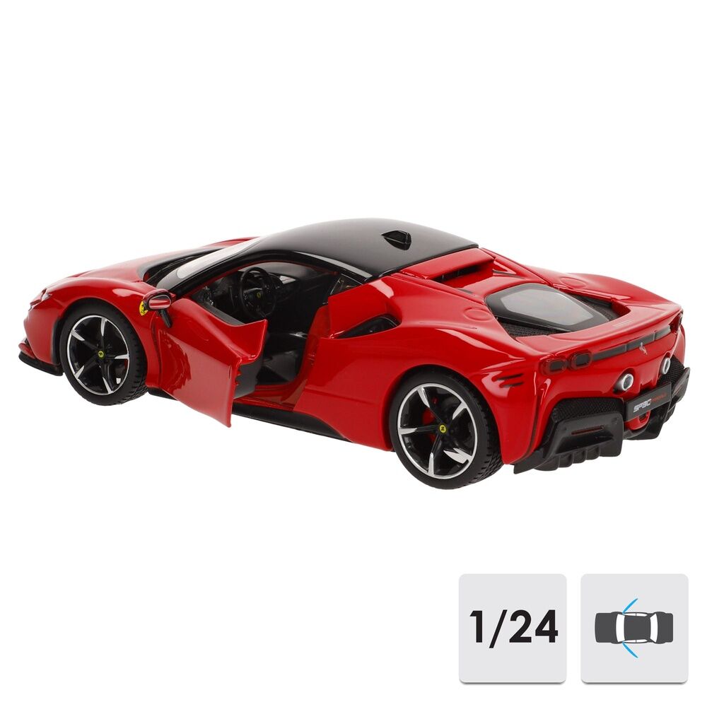 Coche BURAGO Ferrari SF 90 Stradale rojo a escala 1:24 - 2