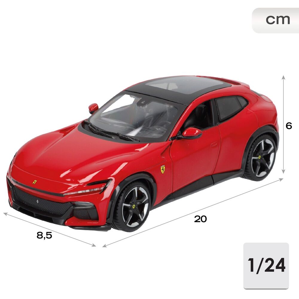 Coche Ferrari Purosangue BURAGO rojo a escala 1:24 - 4
