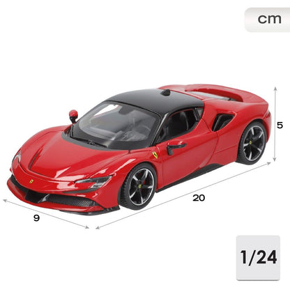 Coche BURAGO Ferrari SF 90 Stradale rojo a escala 1:24 - 4