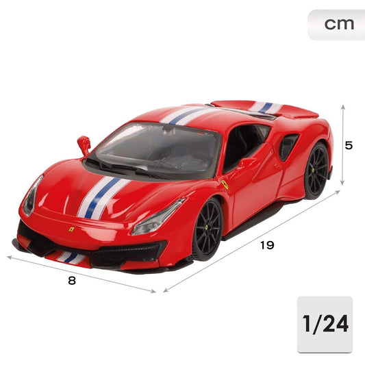 Coche BURAGO Ferrari 488 Pista rojo a escala 1:24 - 4