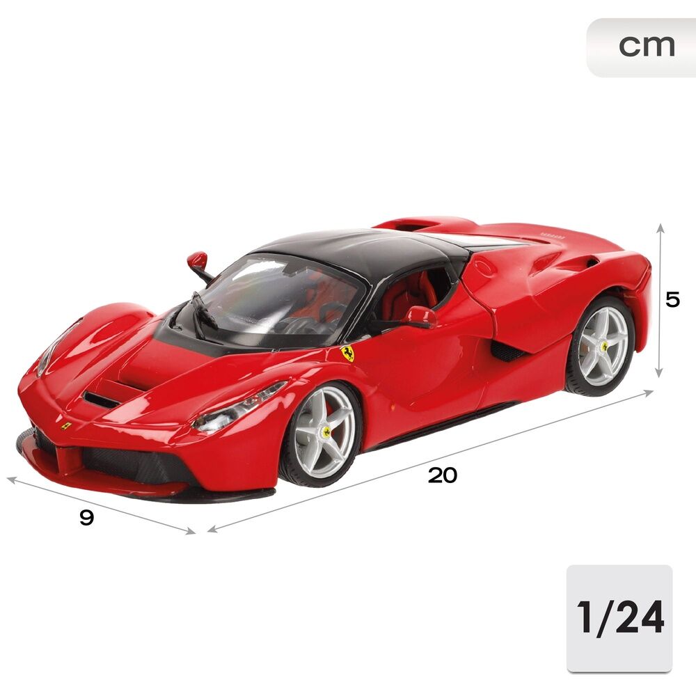 Coche Ferrari LaFerrari BURAGO rojo a escala 1:24 - 4