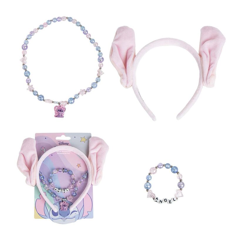 Set de accesorios para el cabello Angel Disney Stitch con diadema rosa - 2