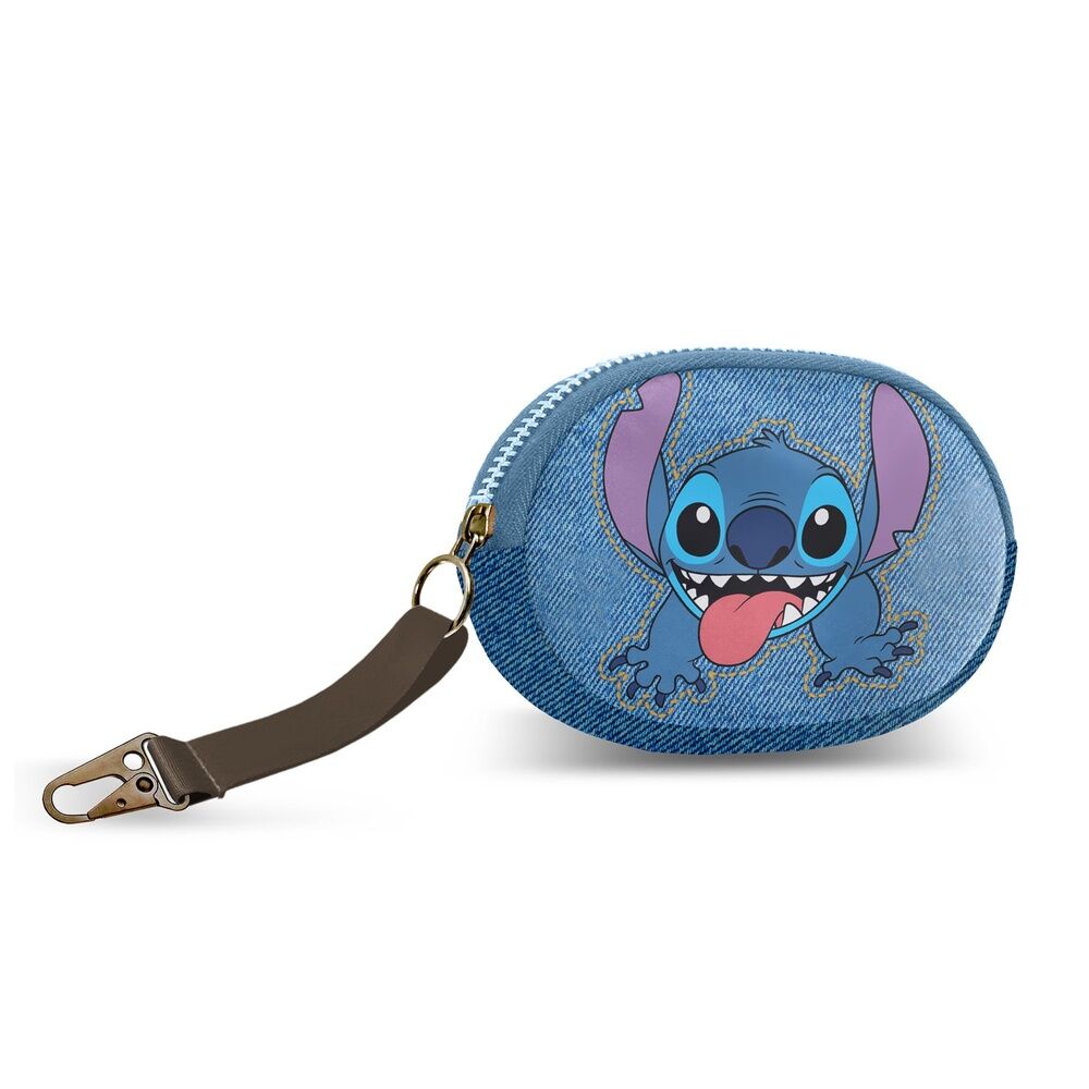 Monedero azul de Stitch Disney con cremallera y gancho
