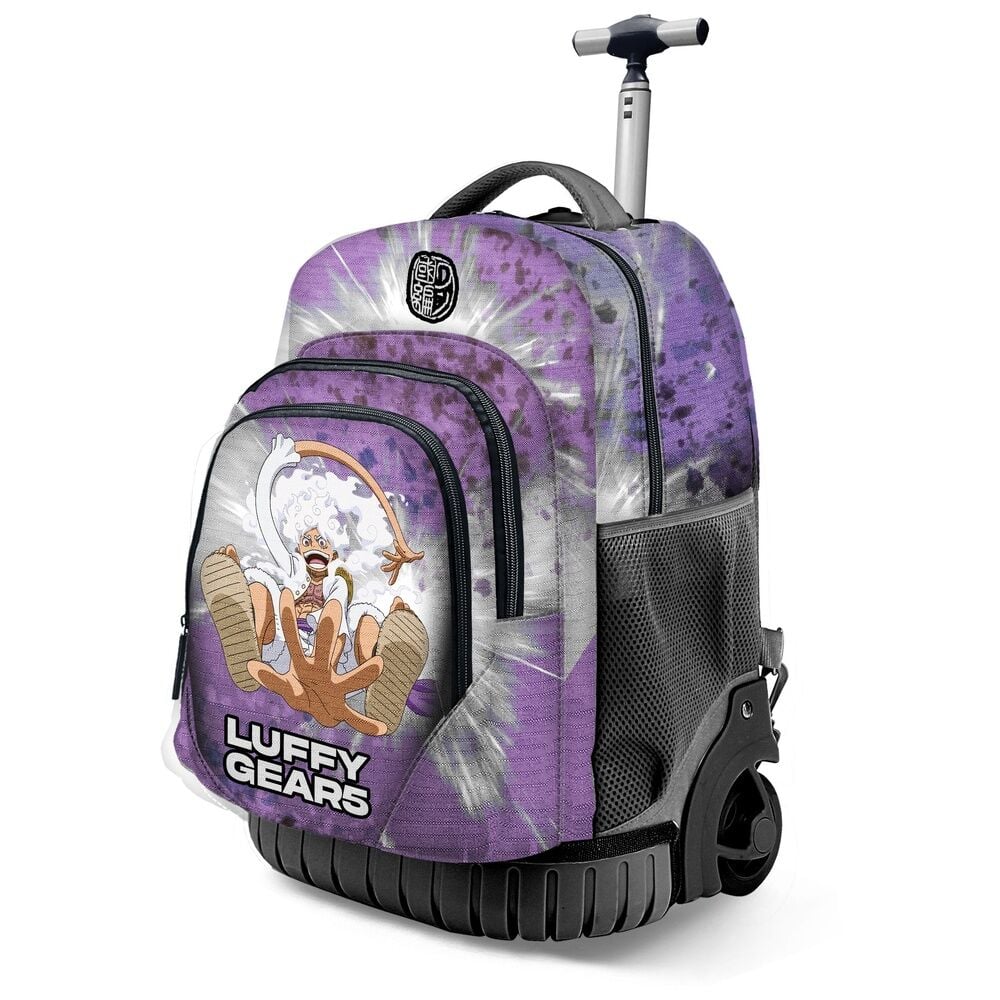 Mochila trolley One Piece Luffy Gear 5 morada con ruedas
