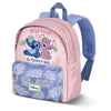 Mochila preescolar rosa y azul de Stitch Disney con bolsillo frontal