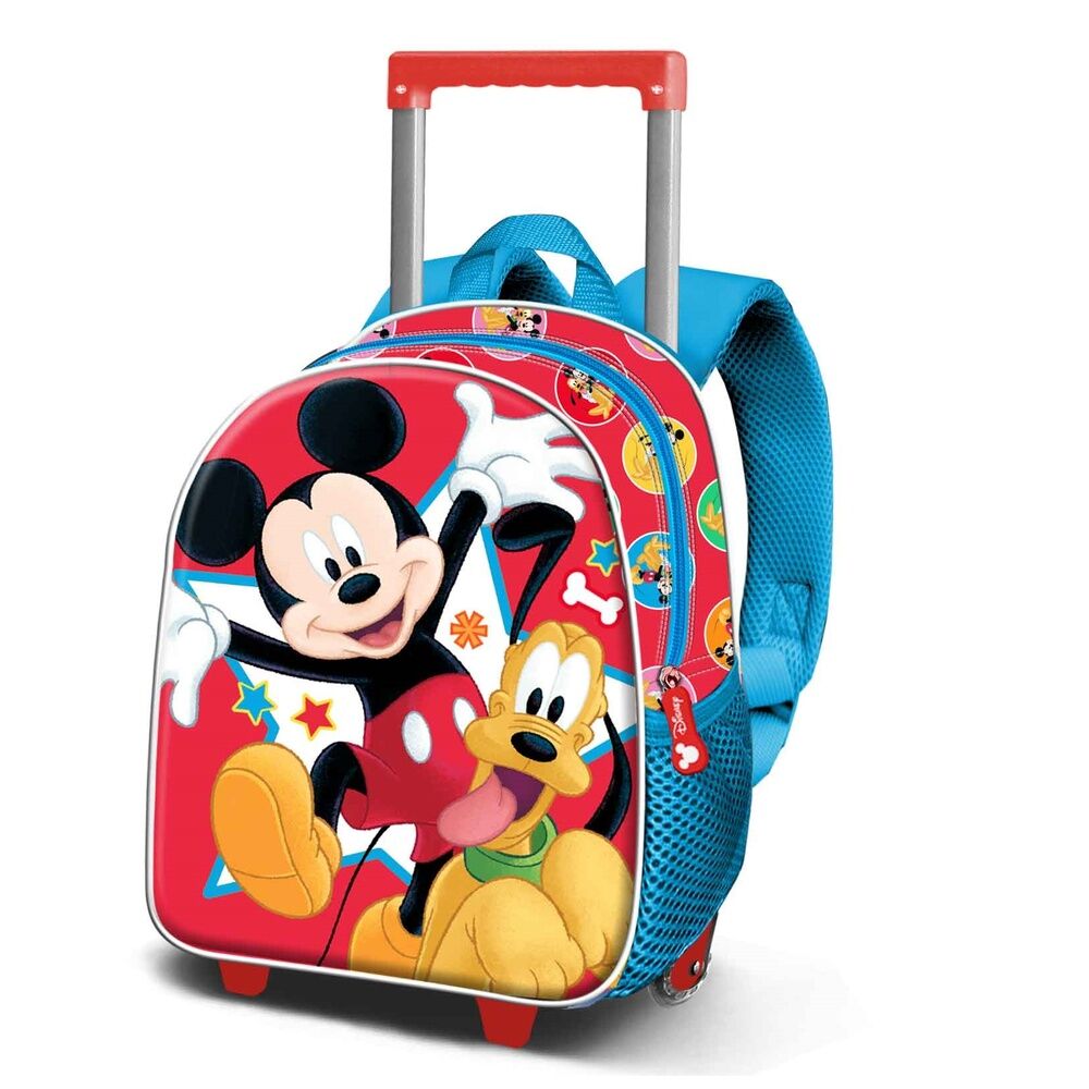 Trolley mochila infantil 3D de Mickey y Pluto con ruedas - 2
