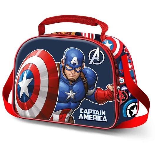 Bolsa portameriendas 3D de Captain America Marvel con escudo