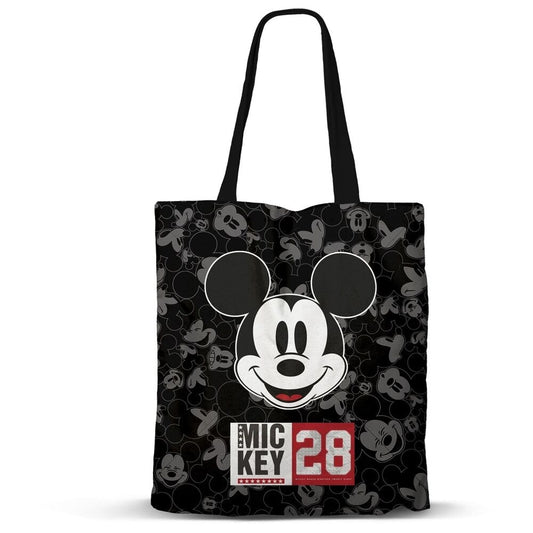 Bolsa shopping negra de Mickey Disney con estampado del personaje