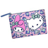 Neceser Safari de Hello Kitty y My Melody en rosa con cremallera