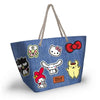 Bolsa de playa azul Hello Kitty Stickers con asas y estampado de personajes