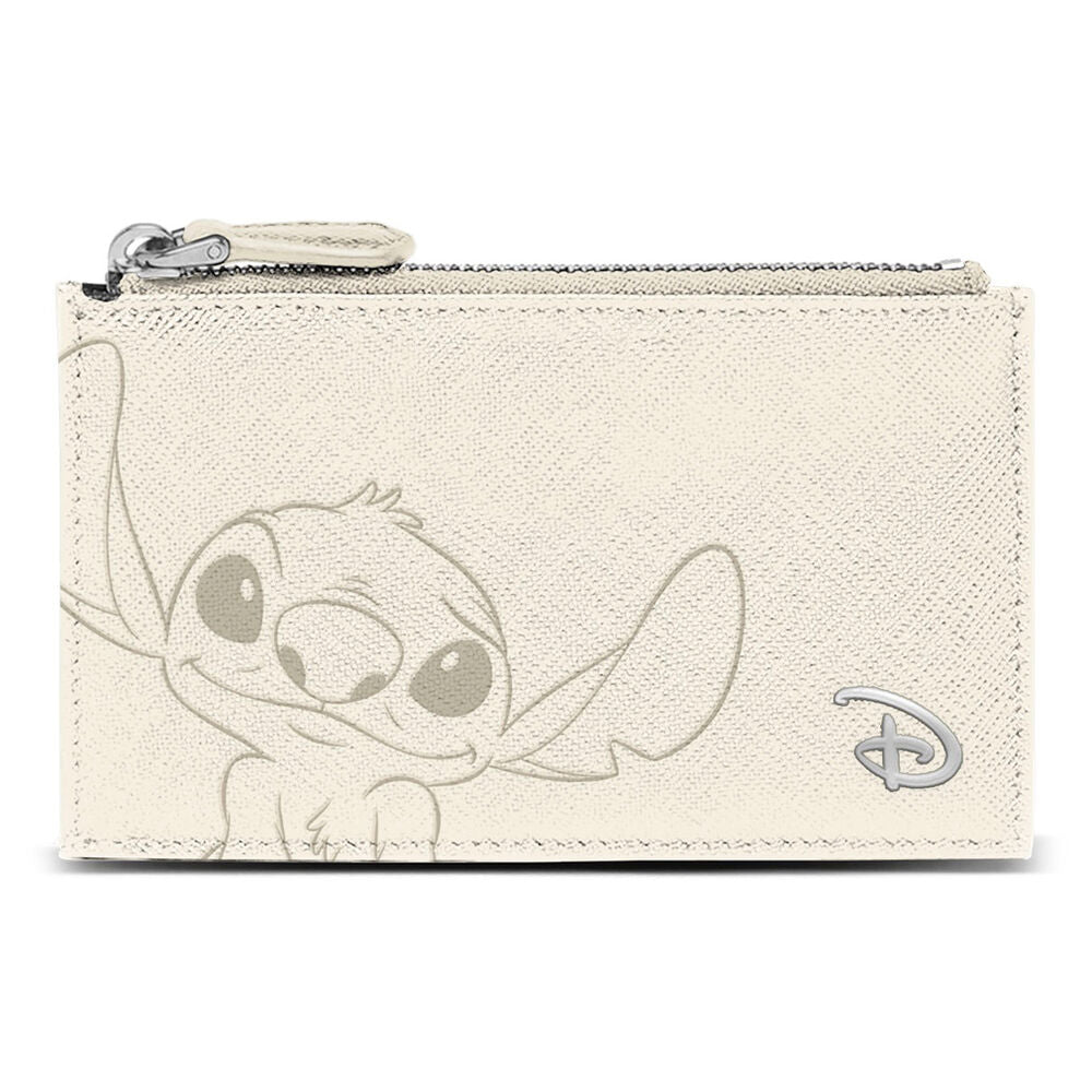 Tarjetero crema de Stitch Disney con cremallera