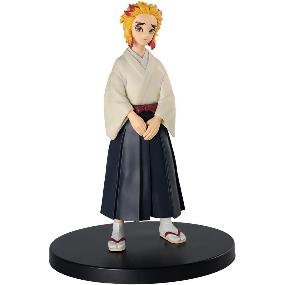 Figura de Senjuro Rengoku de Demon Slayer sobre base circular negra